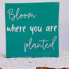 Handmade Tiered Tray Farmhouse Decor Bloom Where You Are Planted Mini Wood Sign