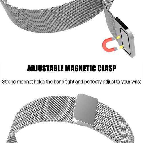 NUEVO 18 20 22 23mm Malla Milanesa Loop Steel Bracelet Watch Band Magnetic Closuer - Imagen 17 de 35