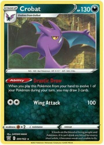 Pokemon - Crobat Holo - 091/163 - Reverse Holo Rare - Battle Styles - NM/M