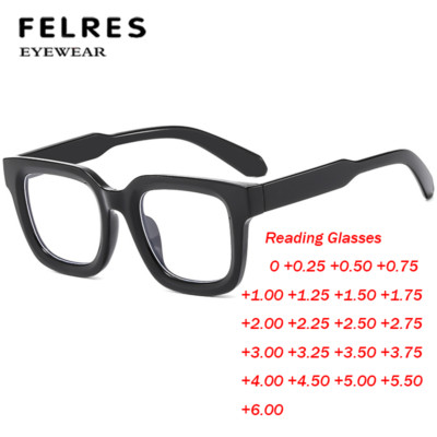 Men Women Square Full Frame Reading Glasses Blue Light Blocking Premium Reader