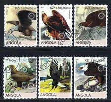  Angola - 2000 6v. CTO NH Eagles Birds Animals Depredators 