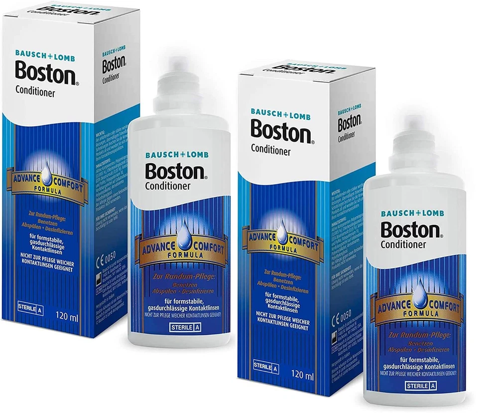 BAUSCH & LOMB B&L Boston Conditioner, Aufbewahrungslösung für Kontaktlinsen, 2 x 120 ml Set