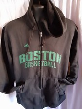Boston Celtics NBA Men's Adidas Front Zip Hooded Sweatshirt Medium