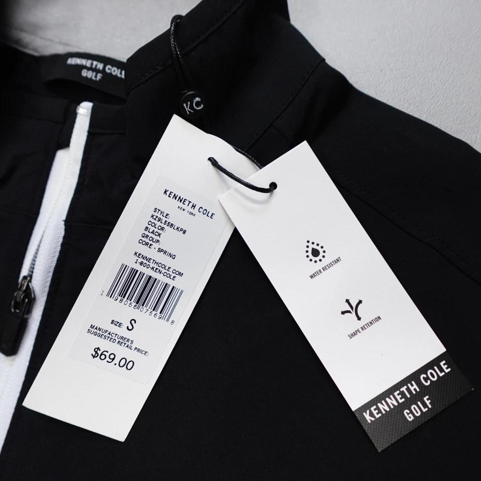 Kenneth Cole Men's Golf 1/4 Zip Vest Lightweight Stretch DWR Black - Imagem 4 de 4