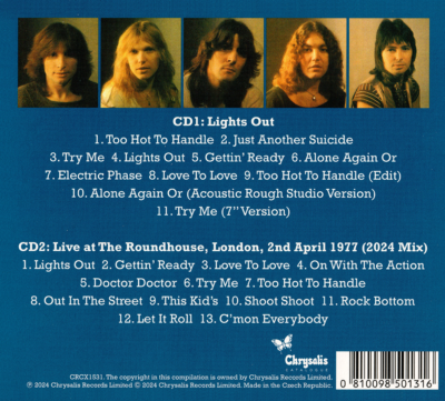 UFO ~ Lights Out (1977) Deluxe Edition 2CD 2024 Chrysalis Records