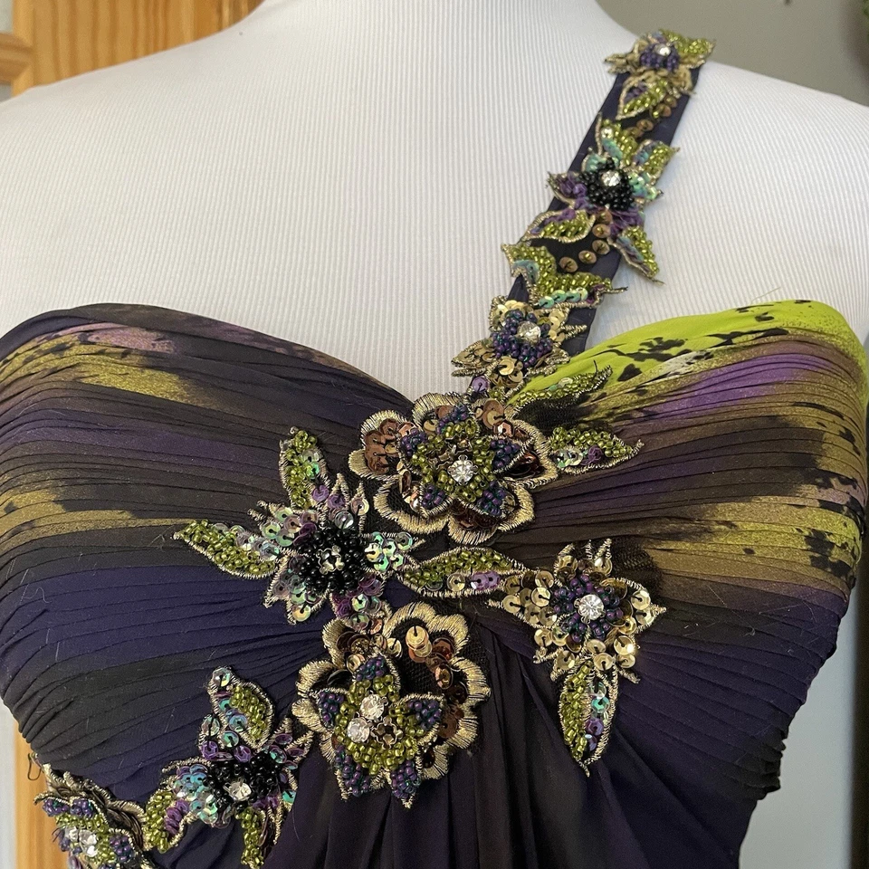 Vestido formal de graduación para mujer M adornado 1 hombro graduación caprichoso concurso de hadas Foto 2 de 4