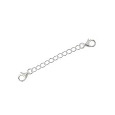 Sterling Silver Double Lobster Clasp Connector Extender Safety Chain 2" 99754