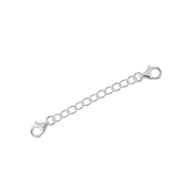 Sterling Silver Double Lobster Clasp Connector Extender Safety Chain 2'' #99754