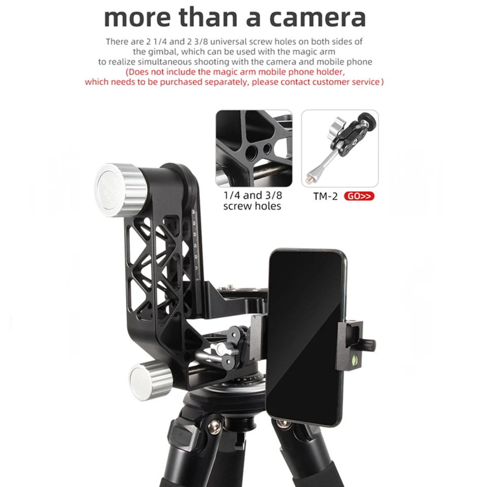 Cabezal de trípode cardán voladizo totalmente esqueletizado 720° con placa de liberación rápida Foto 4 de 4