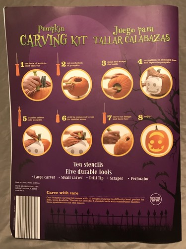 Crofton Pumpkin Green Carving Kit Carving & Stencil Kit Safe & Easy To Use - Picture 12 of 12