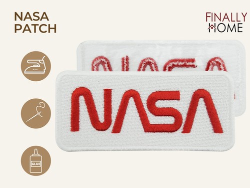 Weißer Nasa Patch zum Aufbügeln | Astronaut Weltall Planeten Flicken, Aufnäher - Bild 2 von 5
