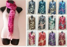Women's Shawl Wrap Big Rose Black Blue Red Pink Purple Scarf Silk Cashmere,Soft.