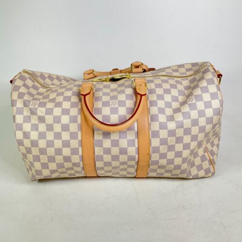 Louis Vuitton Damier Azur Keepall Bandouliere 45 Canvas Boston Bag - Picture 3 of 20