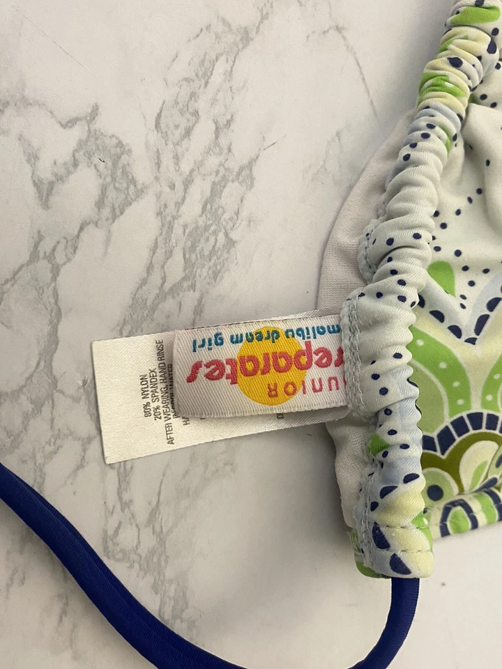 JUNIOR SEPARATES by MALIBU DREAM GIRL Natación Halter Bikini Top Talla 7/8 Verde J1 Foto 4 de 4