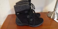 Rohde ladies Black Suede  Lace Up/Zip High Top Ankle Boots Size 3D UK/36 EU 