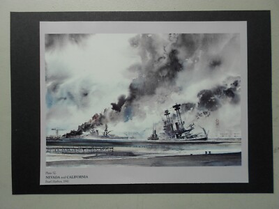 MARINE DRUCK - SCHLACHTSCHIFFE NEVADA UND KALIFORNIEN NACH ANGRIFF AUF PEARL HARBOR 1941