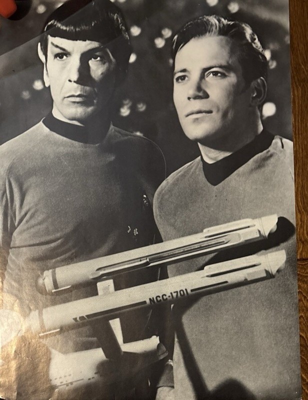 RARE STAR TREK Kirk And Spock Black and White POSTER 20x28 Nimoy/Shatner