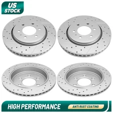 Front +Rear Drilled Disc Brake Rotors For Expedition Lincoln Navigator 2007-2016