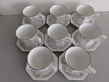 8 Vintage Johnson Brothers Eternal Beau Set Of 8 Tea/Coffee Cups & Saucers 