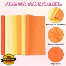 PATIKIL Cotton Fabric Bundles 7 Pcs 4x4 Inch Fat Quarters Orange