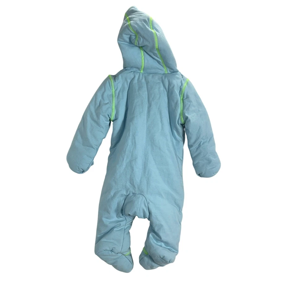NUEVO Puma Bebé Algodón Traje de Nieve Bunting Dormir 12 Meses Azul Neón Cremallera Completa  Foto 2 de 4