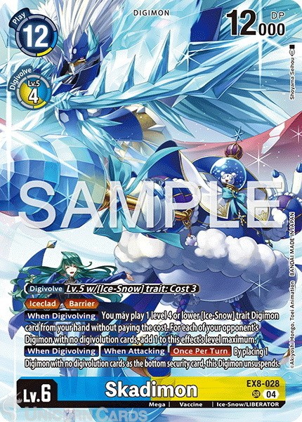 EX8-028 Skadimon : Super Rare Alternative Art Digimon Card : PB22: Digimon Liber