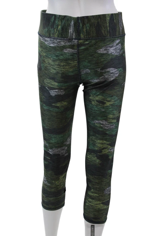 Terez Mujer Cintura Elástica Camuflaje Recortado Leggings Verde Talla Grande Foto 3 de 4