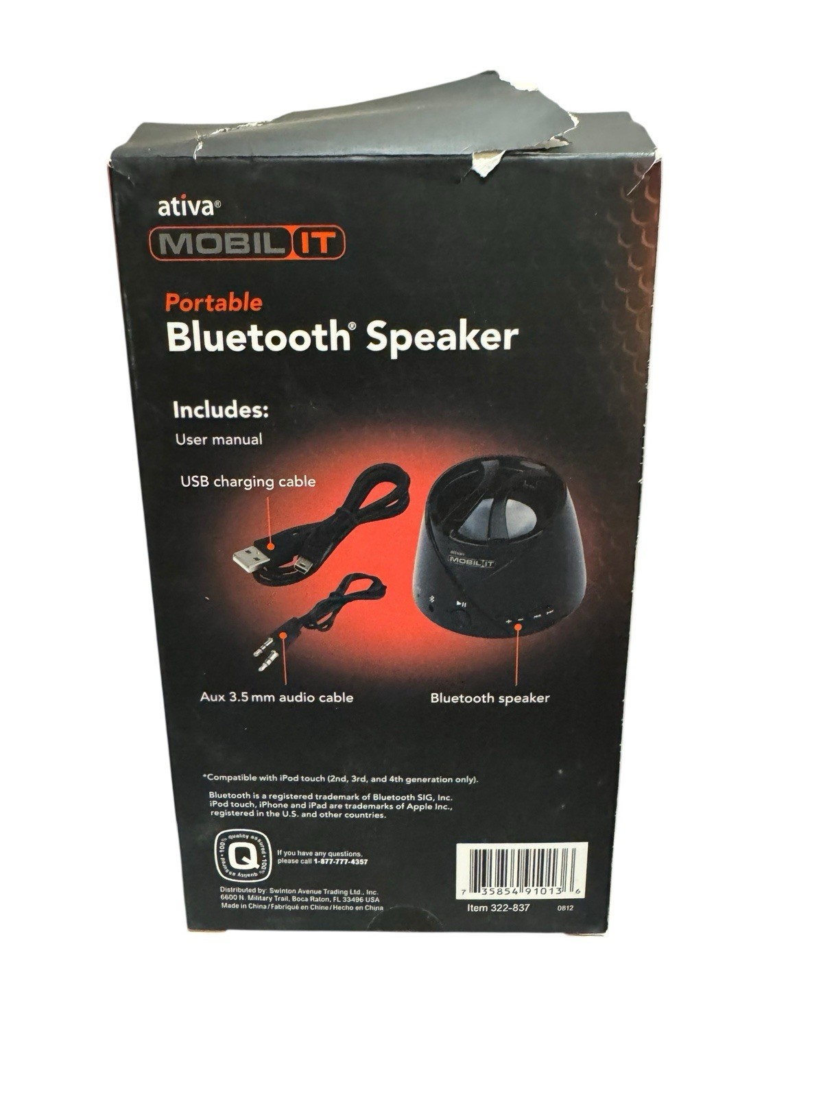 Ativa Mobil It Portable Bluetooth Speaker 322-837