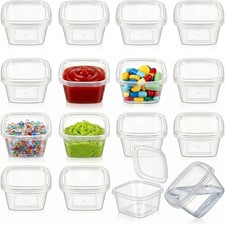 Condiment Cups with Lids, Leak Proof 1 oz Mini Disposable Containers for Sauces,