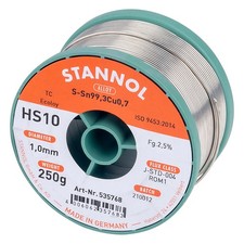 Stannol Solder Wire HS10 Sn99Cu1 1.0mm 250g