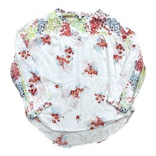 Lucky Brand Peasant Top Size S Small Colorful Floral Shirt Boho Romantic Cottage