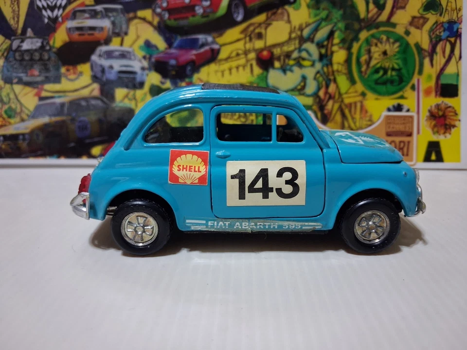 Politoys 1:25, Serie M: N°599 "FIAT 500L".  Fiat Abarth 595. Colore Raro!! - Immagine 4 di 4