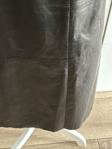GAP Rock Damen 6 schwarz Leder Midi Vintage Bleistiftrock Y2K 30 Zoll Taille - Bild 3 von 10