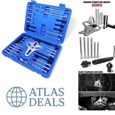 46-Piece Harmonic Balancer Puller Set - Versatile Steel Tool Kit for Mechanics