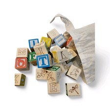Melissa  Doug Wooden Alphabet  Number Blocks Set with Storage Bag