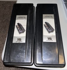 Lot Of 2 Fellowes Cassette Tape Storage Case Box 15 Count
