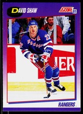 David Shaw, 1991-92 Score American, #161, New York Rangers,