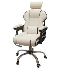 GAMING CHAIR ERGONOMIC DESIGN HEADREST & LUMBAR PILLOW ROTATABLE HOME PU LEATHER