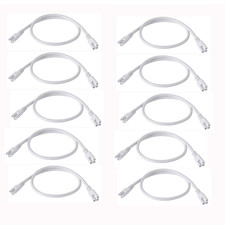 10-Pack 2FT Extension Cords for T5/T8 LED Tube Lights, Female-to-Female 3-Prong
