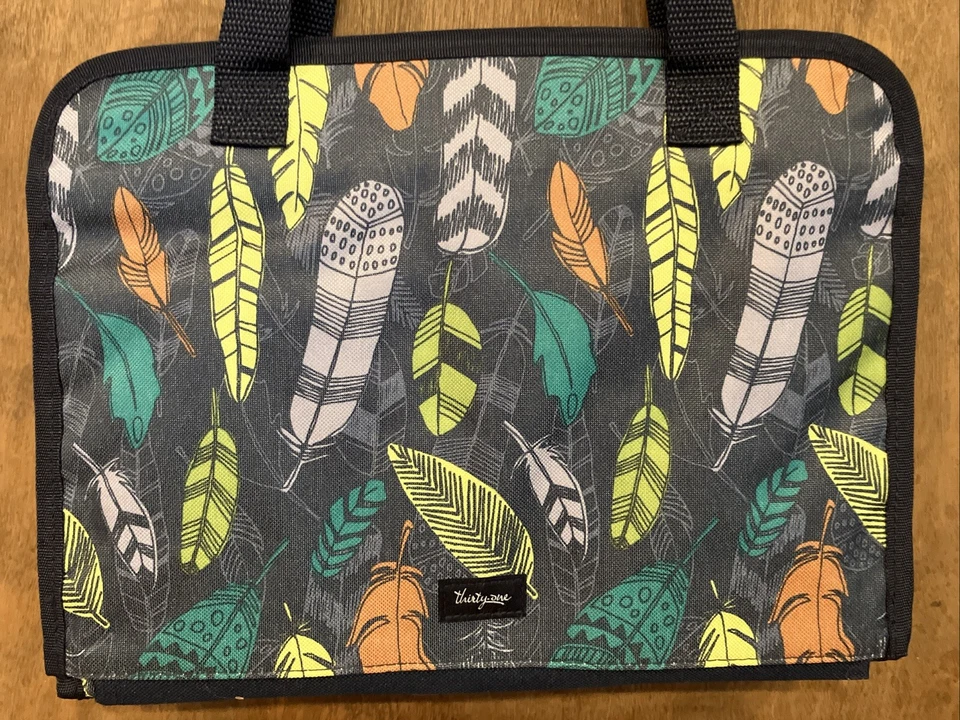 Thirty One Get Creative Caddy Falling Feathers Craft Bin Storage Organizer Carry - Image 2 of 4