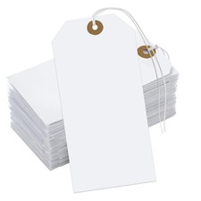 White Tags with Elastic Rope - 100 Pcs Large Writable Marking Tags for All Oc...