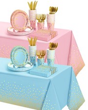 256 Pcs Blue and Pink Baby Shower Gender Reveal Party Decoration Serve 36 Gue...