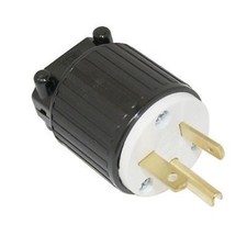 220 - 250 Volt Straight Sideways Electric Plug 3 Wire, 20 Amps, 250V, Nema 6-20P
