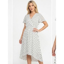 Sienna Sky White Wrap Hi-Low Dress Women Size L