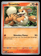 Growlithe 030/198 Pokemon Card Scarlet & Violet 70 HP Common Near Mint H26