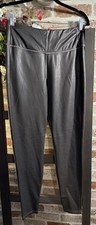 Athleta All Over Gleam Faux Leather Leggings-Size Medium-27  inseam-Gray