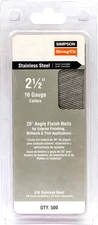 Simpson Strong-Tie T16N250PFB 20° Angle Finishing Nails 2.5 in. 316 Stainless...