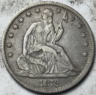 1872 50c Seated Liberty Half Dollar. Attractive Circulated Example!
