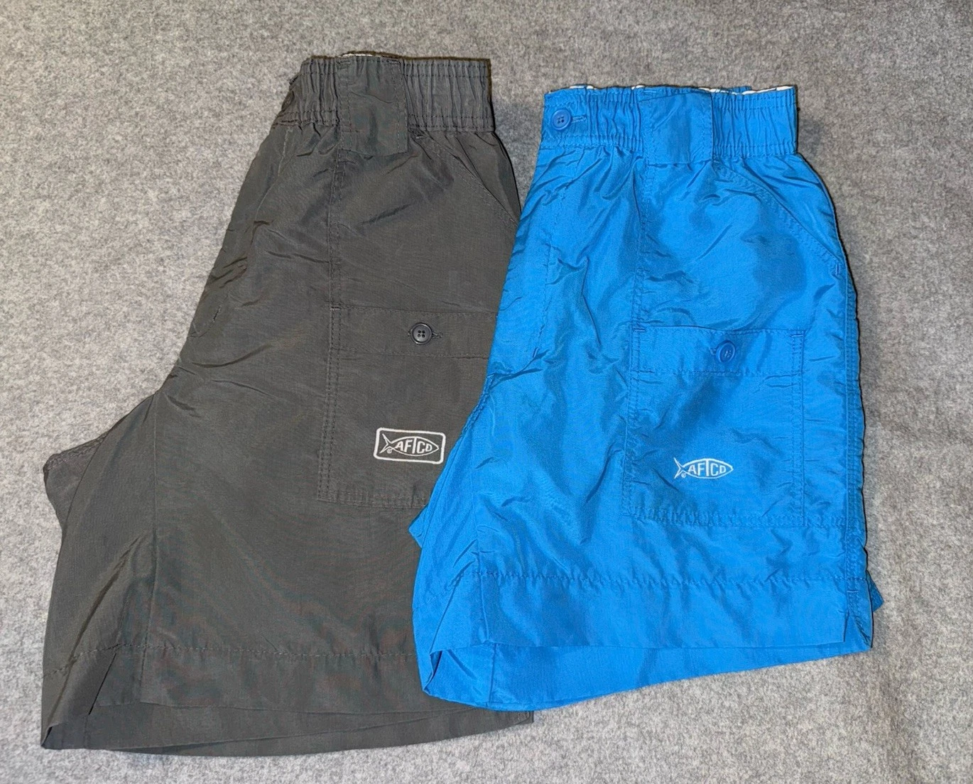 AFTCO M01 Original Fishing Shorts LOT Blue Nylon Men 28 Quick Dry Utility INSEAM