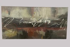 Abstract ART Painting Orig Mark Heger Acrylic on Canvas "Belonging" 24" x 48"